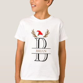 Monogram Letter B Xmas Name Funny Christmas T-Shirt