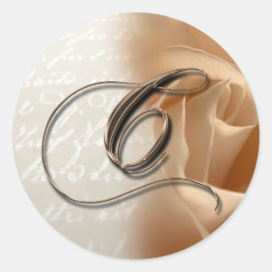 Monogram Letter C Wedding Envelope Sticker