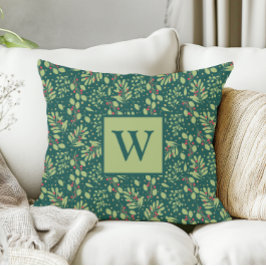Monogram Letter Christmas Greenerity Throw Kissen
