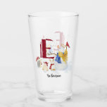 Monogram Letter E Christmas Snowman Angel Woodland Glas<br><div class="desc">Vergnügen und festliche Weihnachtsfeiertage unterhaltsam mit Ihren eigenen,  maßgeschneiderten Glaswaren. Monogram Letter E Christmas Snowman Angel Woodland. Handgemalte Wasserfarbe,  süß,  niedlich und so zauberhaft Engelsschneemann und seine Waldfreunde. Mit einem roten Kardinal,  einem bezaubernden Igel und einem Lieblingshasen,  die in einem Winterwunderland von Schnee spielen. Copyright,  Audrey Jeanne Roberts.</div>