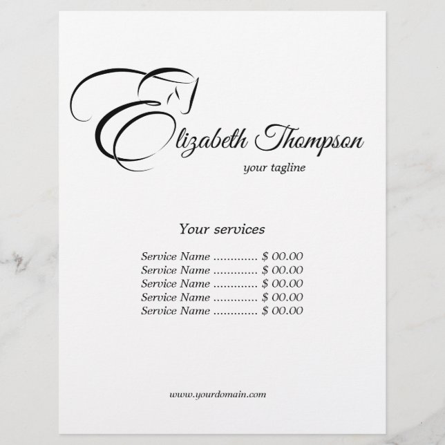 Monogram Letter E Horse in schwarzer Farbe Flyer (Vorne)