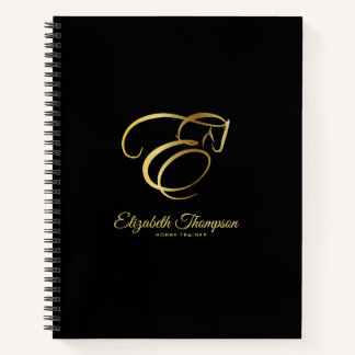Monogram Letter E Horse Notizbuch