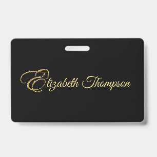 Monogram Letter E Pferd in Gold Glitzer Ausweis