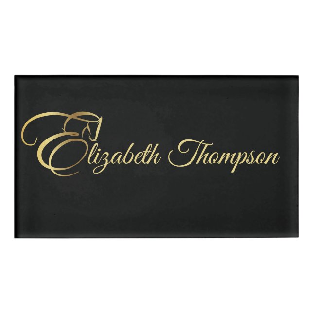 Monogram Letter E Pferd in Goldfarbe Namenschild (Vorderseite)