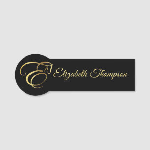 Monogram Letter E Pferd in Goldfarbe Namensschild