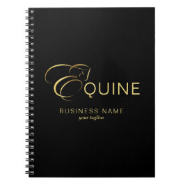 Monogram Letter E Pferd in Goldfarbe Notizblock