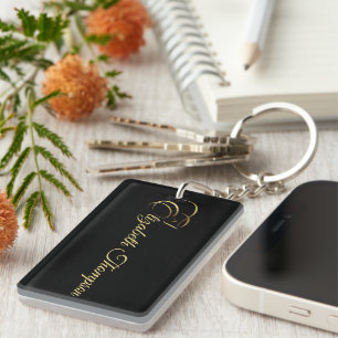 Monogram Letter E Pferd in Goldfarbe Schlüsselanhänger