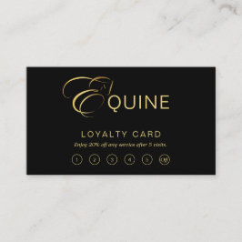 Monogram Letter E Pferd in Goldfarbe Treuekarte