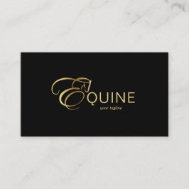 Monogram Letter E Pferd in Goldfarbe Visitenkarte