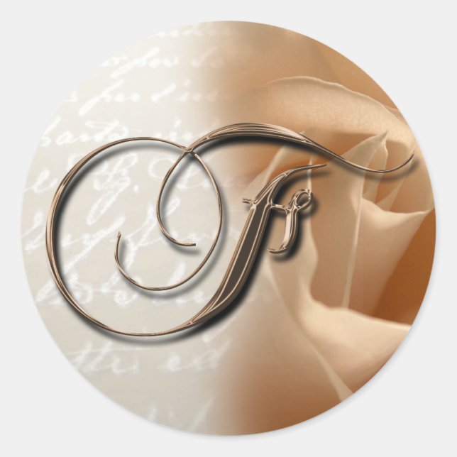 Monogram Letter F Wedding Envelope Sticker (Vorderseite)