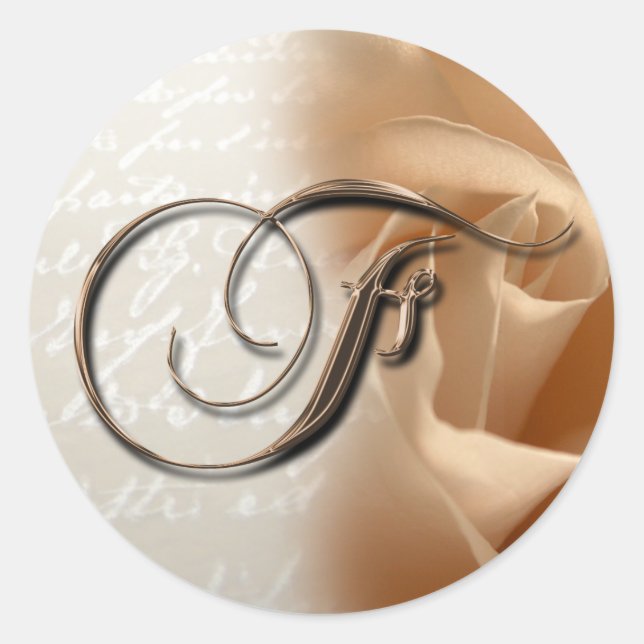 Monogram Letter F Wedding Umschlag Aufkleber (Vorderseite)