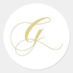 Monogram Letter G Golden Single Runder Aufkleber