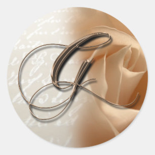 Monogram Letter G Wedding Envelope Aufkleber