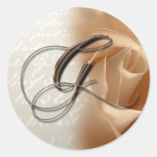 Monogram Letter G Wedding Umschlag Aufkleber (Vorderseite)