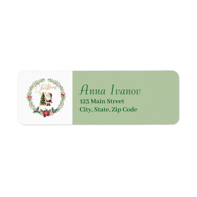 Monogram Letter I Christmas Wreath w/Santa Claus (Vorne)