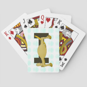 Monogram Letter I Pony Personalisiert Spielkarten