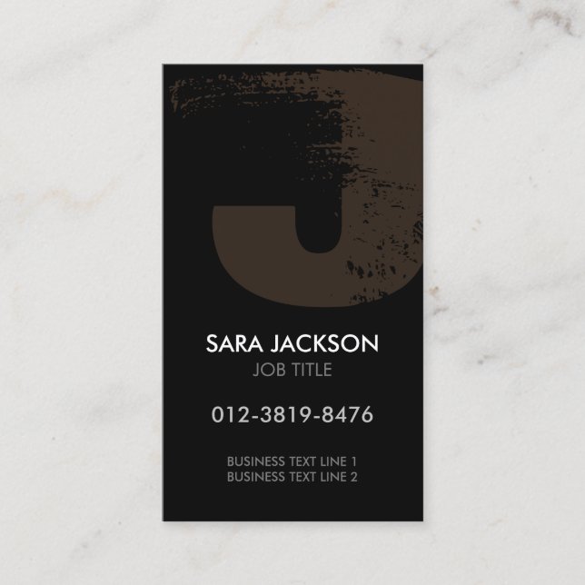 Monogram Letter J Business Card Visitenkarte (Vorderseite)