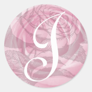 Monogram Letter J Rosa Sticker