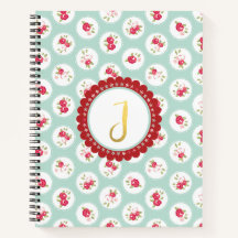 Monogram LETTER J Türkise Red Country Floral
