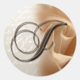 Monogram Letter J Wedding Envelope Sticker