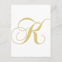 Monogram Letter K Golden Single