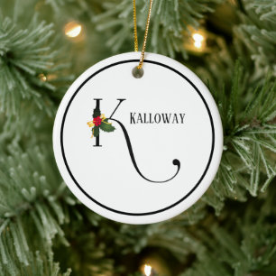 Monogram Letter K Personalisiert Keramik Ornament