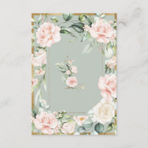 Monogram Letter L Elegantsage Green Floral Dankeskarte