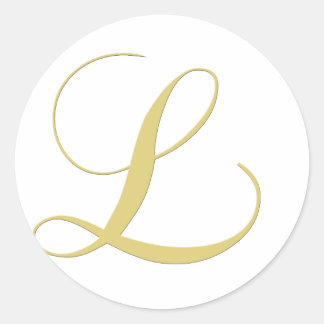 Monogram Letter L Golden Single Runder Aufkleber