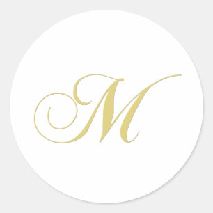 Monogram Letter M Golden Single Runder Aufkleber