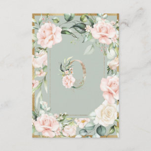 Monogram Letter O Floral Dankeschön Karte