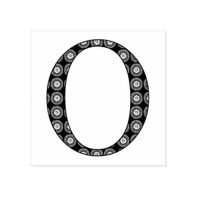 Monogram Letter O Gummistempel (Prägung)