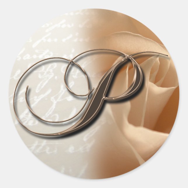 Monogram Letter P Wedding Envelope Aufkleber (Vorderseite)