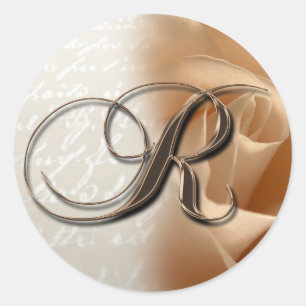 Monogram Letter R Wedding Umschlag Aufkleber