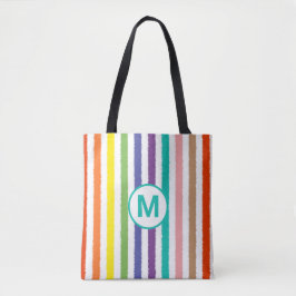 Monogram Letter Summer Beach Fun Rainbow Strip