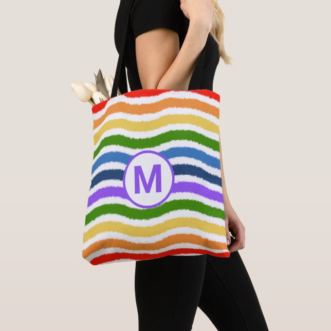 Monogram Letter Summer Beach Fun Rainbow Waves (Von Nahem)