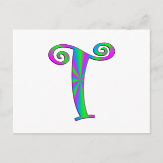 Monogram Letter T Fun Postkarte