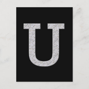 Monogram Letter U Postkarte