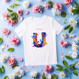 Monogram - Letter U Vibranstic Birthday Gift Tri-Blend Shirt