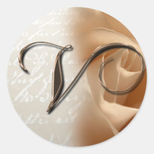 Monogram Letter V Wedding Umschlag Aufkleber