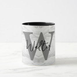 Monogram Letter W aus modernem und klassischem Mar Tasse