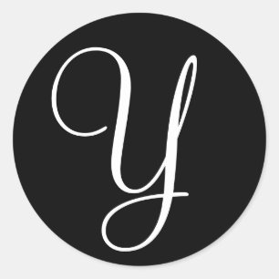 Monogram Letter Wedding Umschlag Aufkleber Schwarz