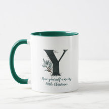 Monogram Letter Y Design und Foto Weihnachts-Tasse