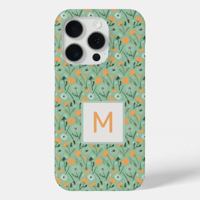 Monogram-Leuchter-Blume Orangefarbenes Muster Case-Mate iPhone Hülle (Rückseite)