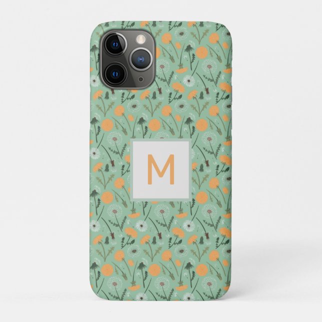 Monogram-Leuchter-Blume Orangefarbenes Muster Case-Mate iPhone Hülle (Rückseite)