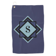 Monogram Light Blue Navy Blue Diamond