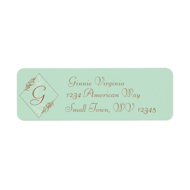 Monogram Light Blue Rücksendeadresse (Vorne)