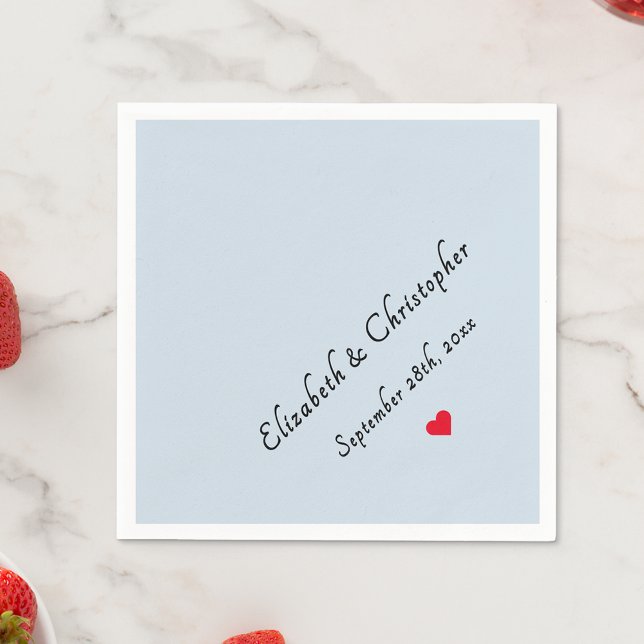 Monogram Light Dusty Blue Wedding Party Cocktail Serviette (Monogram Light Dusty Blue Wedding Party Cocktail Napkins)
