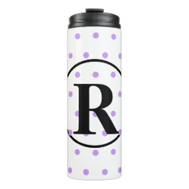 Monogram Light Lila Polka Dots Thermosbecher