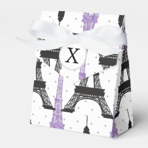 Monogram Lila Chic Eiffelturm-Muster Geschenkschachtel