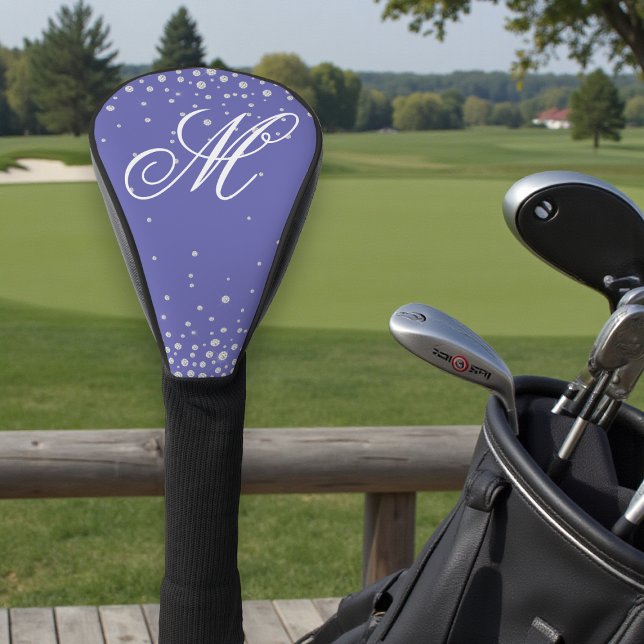 Monogram Lila Diamonds Personalisiert Golf Headcover (Von Creator hochgeladen)